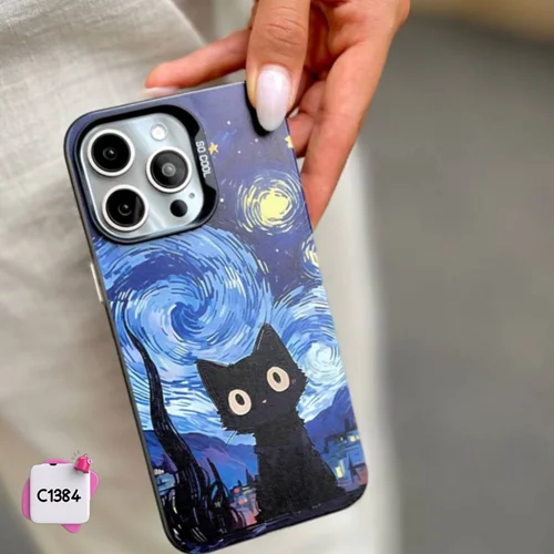 قاب گوشی گربه سیاه شب های پر ستاره SoCool /آیفون سامسونگ