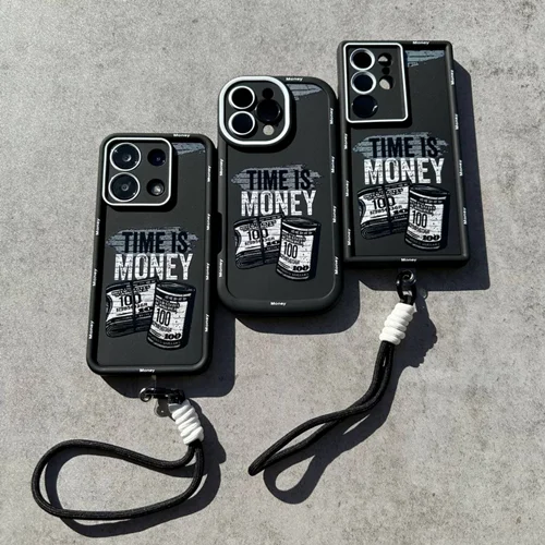قاب گوشی سولید یووی تایم ایز مانی time is money + آویز / آیفون سامسونگ شیائومی