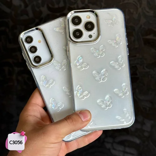 قاب گوشی پروانه شفاف اکلیلی c3056  / آیفون سامسونگ شیائومی