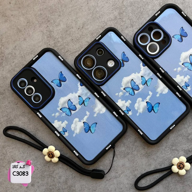 قاب گوشی پروانه در آسمان + بند C3083 / آیفون سامسونگ شیائومی