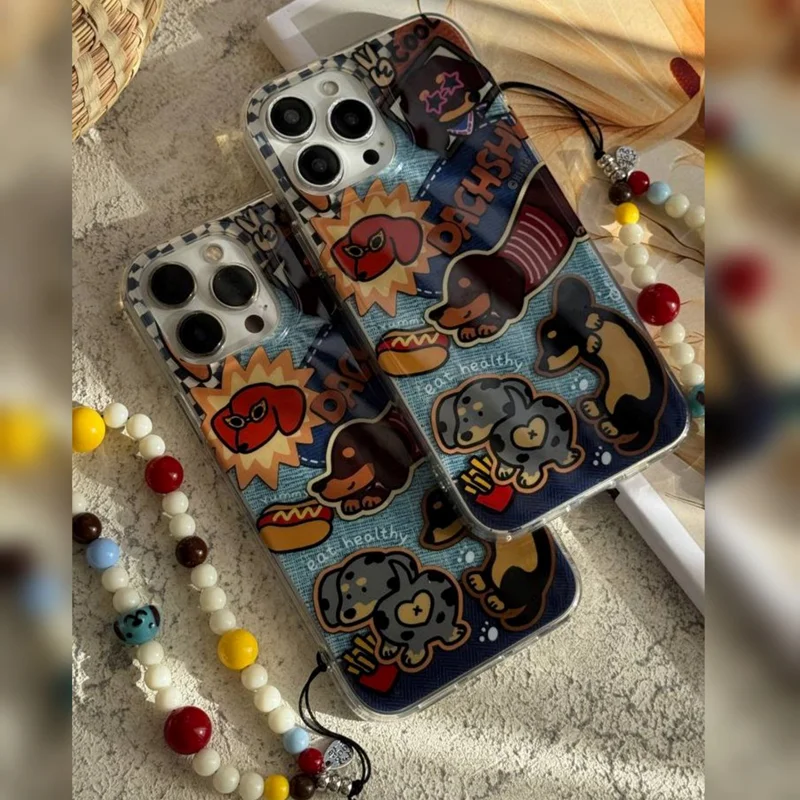 قاب گوشی سگ کول کژوال داکس هوند سوسیسی + بندست / آیفون