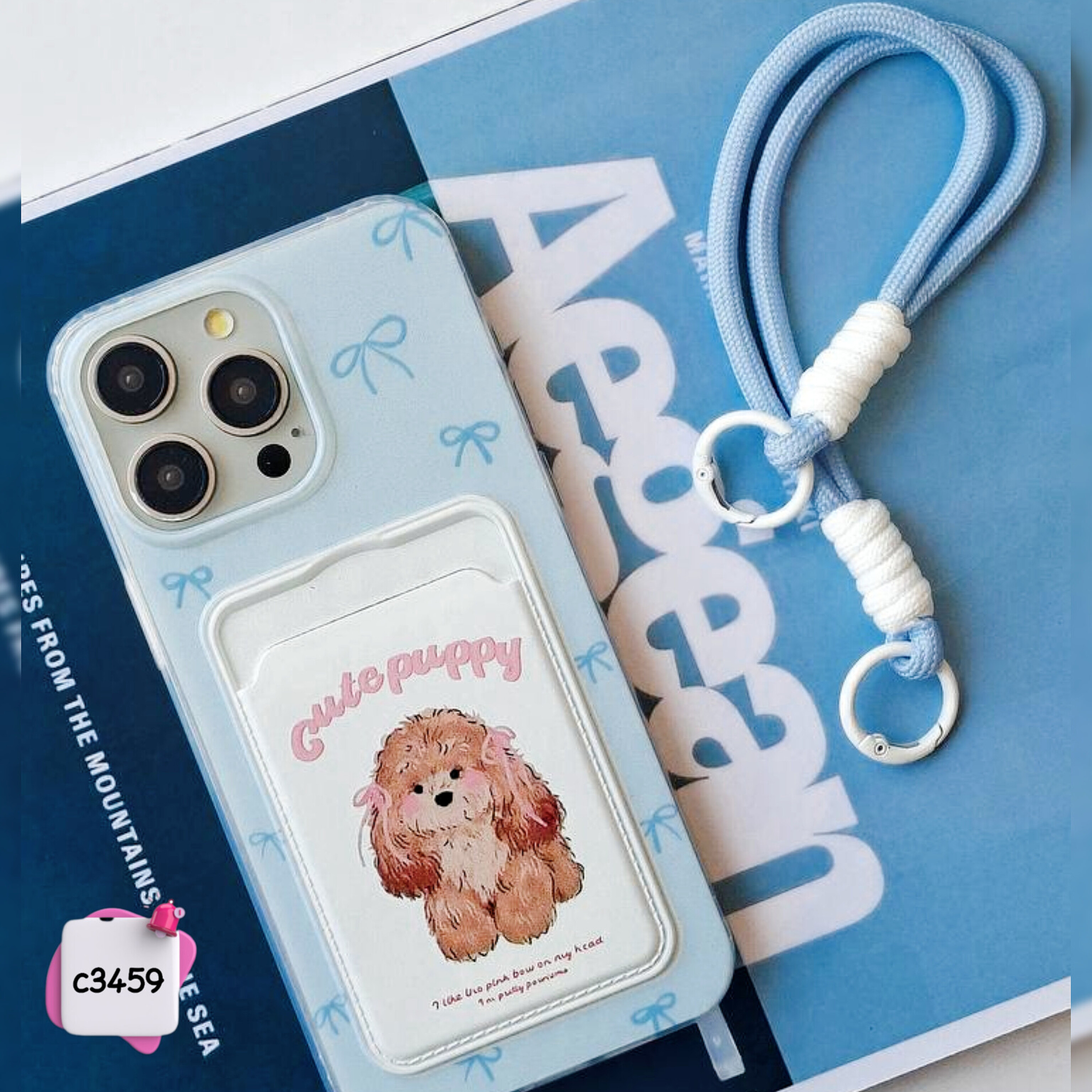 قاب گوشی سگ کیوت جاکارتی دار Cute puppy + بند کد c3459 / ایفون سامسونگ شیائومی