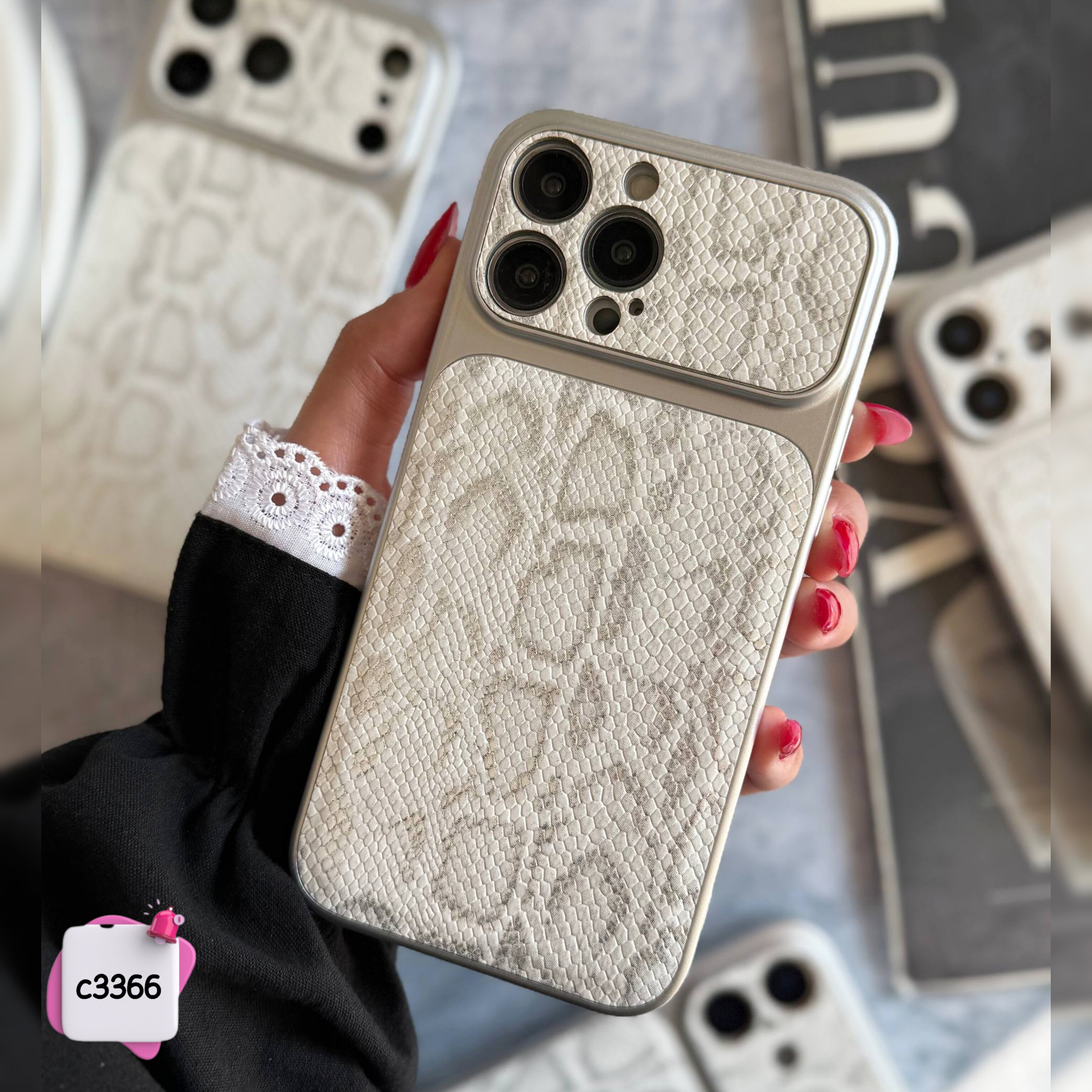 قاب گوشی پایتون پوست ماری کد c3366 / ایفون