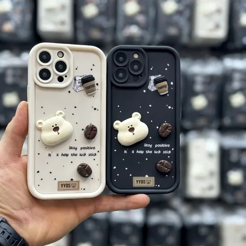 قاب خرس کافه ای /آیفون سامسونگ شیائومی