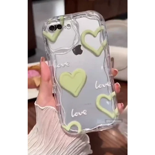 قاب شفاف قلب سبز