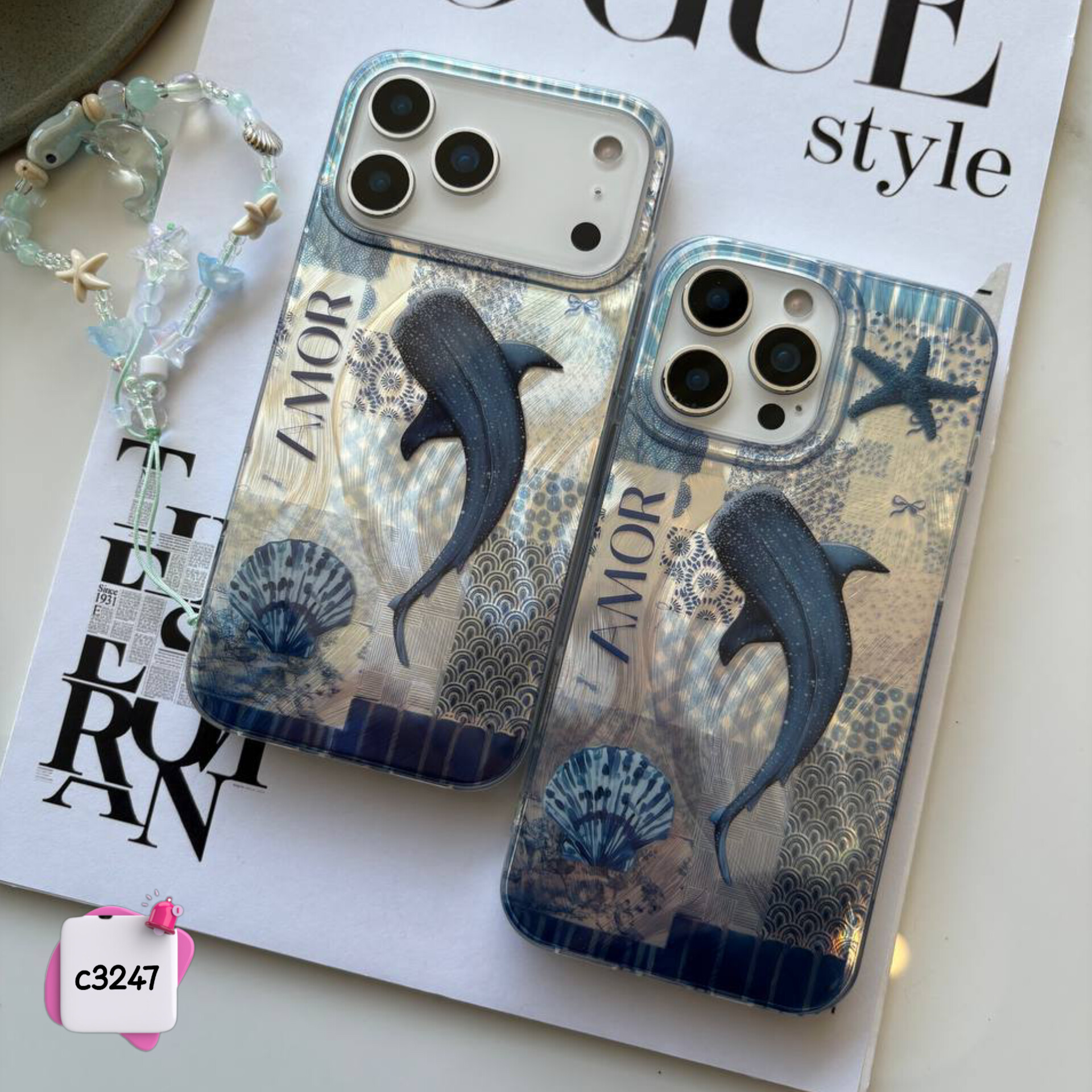 قاب گوشی نهنگ براش Amore (بدون آویز) کد c3247 / ایفون