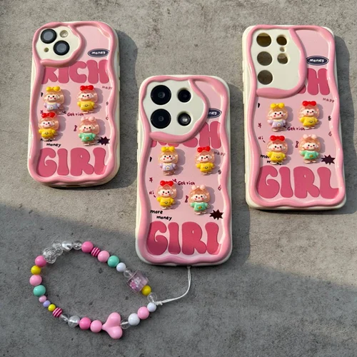 قاب عروسکی کیوت Rich Girl + بند /آیفون سامسونگ شیائومی